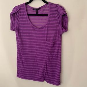 💙 Purple Striped Semi-Sheer Top